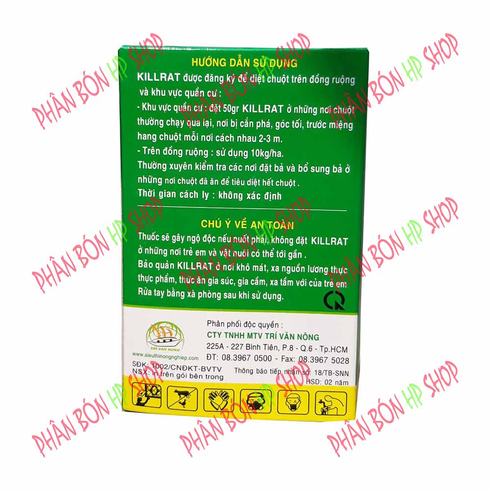 Thuốc diệt chuột Killrat 0.005% - (2 gói x 50g)