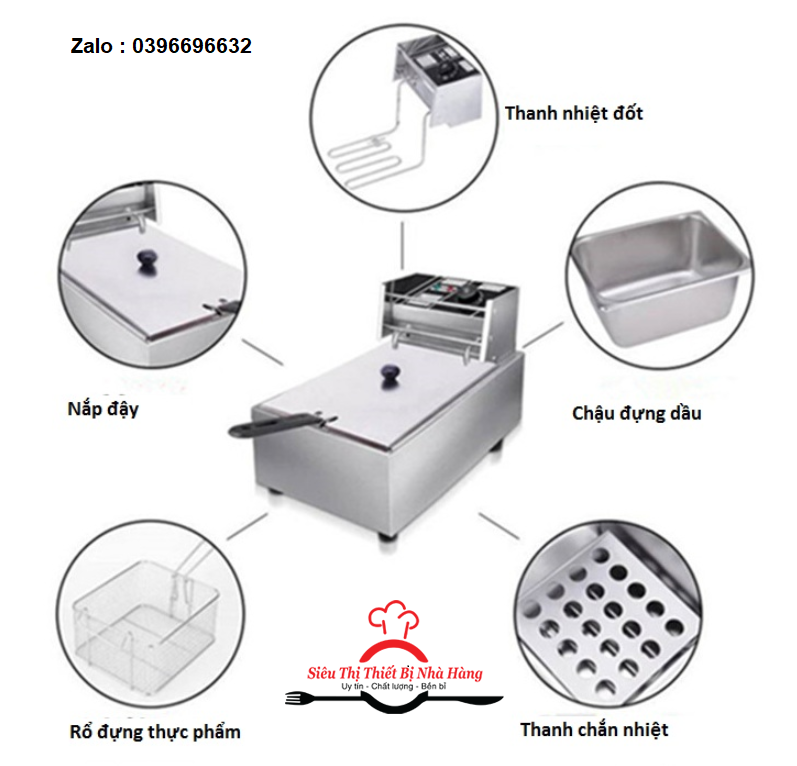 BẾP CHIÊN NHÚNG ĐƠN ĐIỆN ĐA NĂNG 6 LÍT