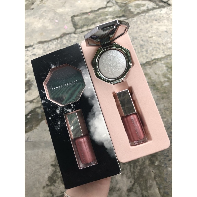 Set Highlight Và Son Bóng Mini Fenty Beauty