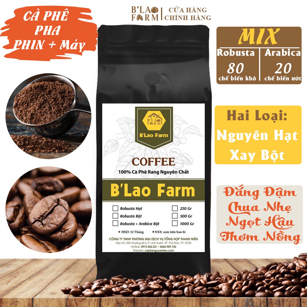 Cà phê robusta mix arabica rang mộc Nguyên Chất Tỷ lệ mix 80% hạt robusta