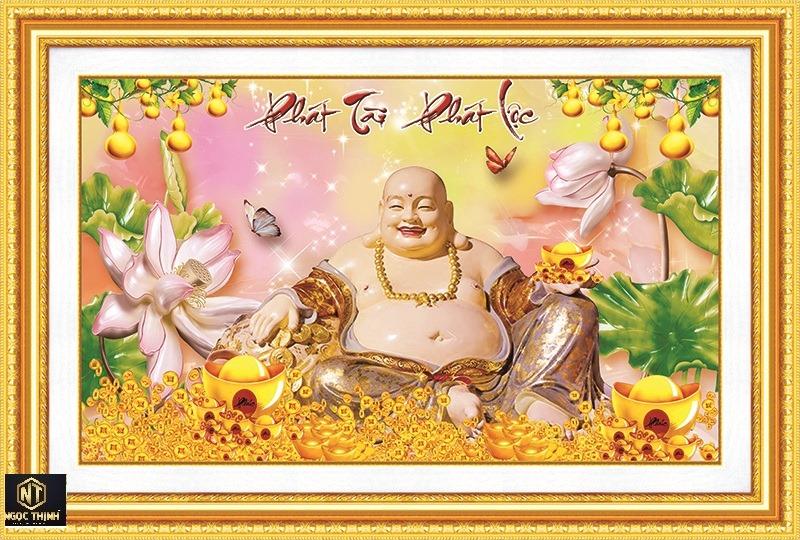 Tranh đính đá PHÁT TÀI PHÁT LỘC VS180 kích thước 100*65 Siêu Thị Tranh Thêu
