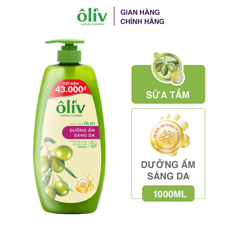 Sữa Tắm Ôliv Mềm Mịn và Sáng Da 1Lít