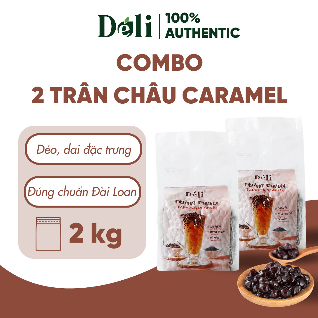 Trân Châu Đen Caramel Déli (Combo 2kg) : mềm dai thơm caramel