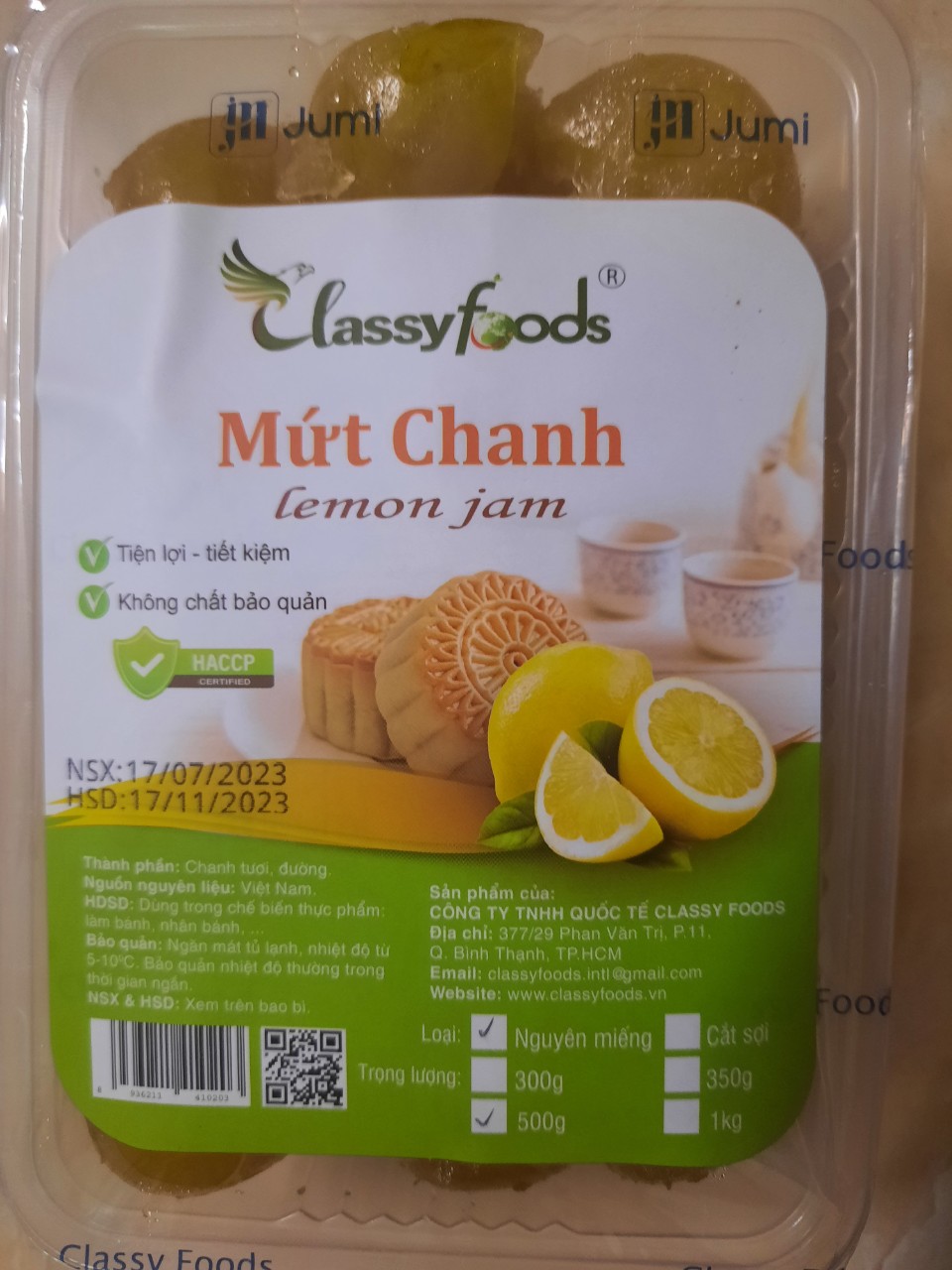 Nguyên liệu làm bánh Trung thu -Mứt Chanh Vàng Classyfoods