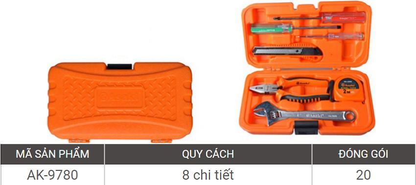 Bộ dụng cụ 8 chi tiết Asaki AK-9780 (Cam)