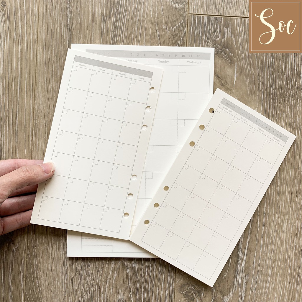 [HCM]Ruột sổ refill cho sổ còng Planner 6 lỗ A5A6 45 tờ