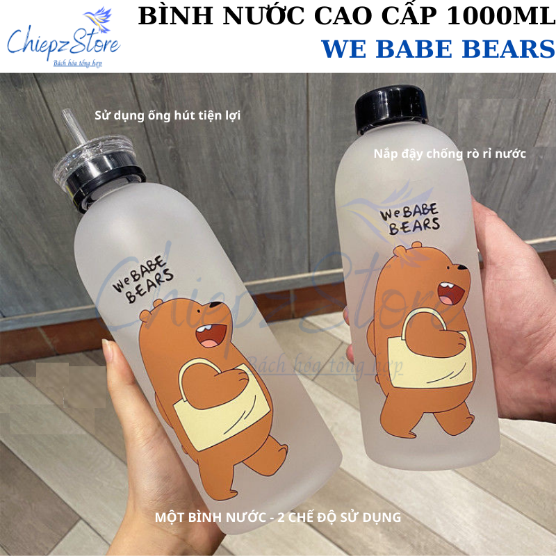 Bình nước We Babe Bears - Bình đựng nước cao cấp 1000ml - BPA free