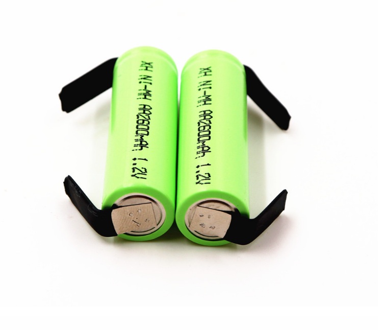 Combo 2 viên Pin sạc nhiều lần Lithium - Ion, kích cỡ AA dung lượng 2600mAh 1.2V có hàn kết nối niken sẵn 2 đầu viên Pin, mới 100% (2 viên) / XH NI MH AA2600mAh