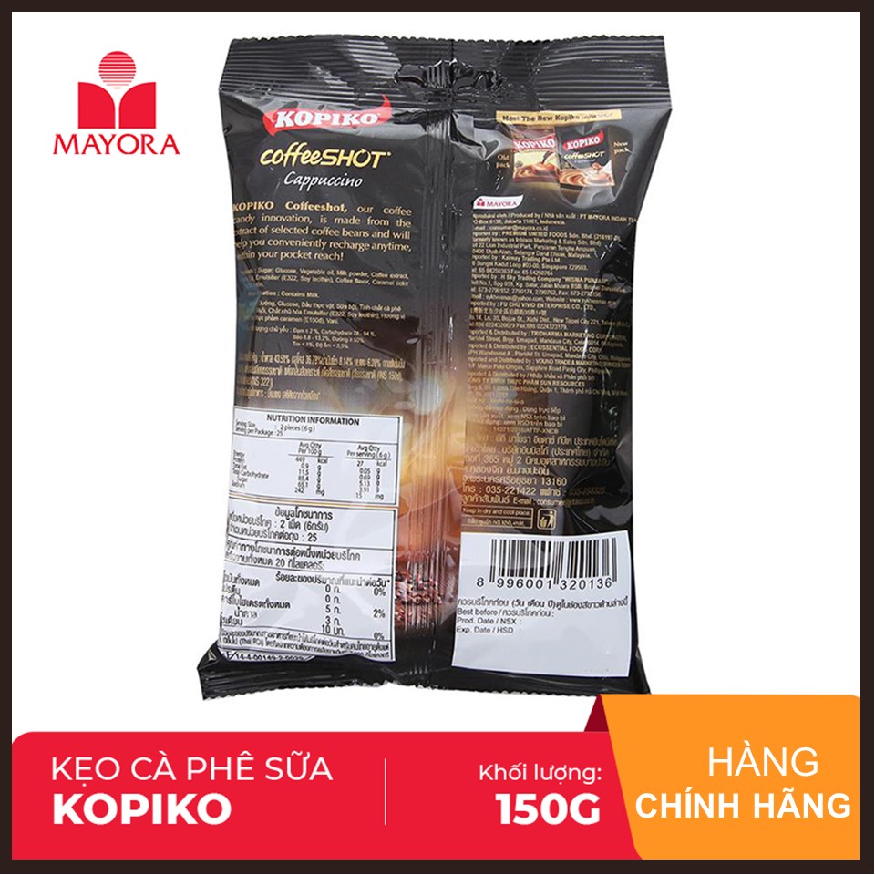 Kẹo Cà Phê Kopiko Cappuccino Gói 140G