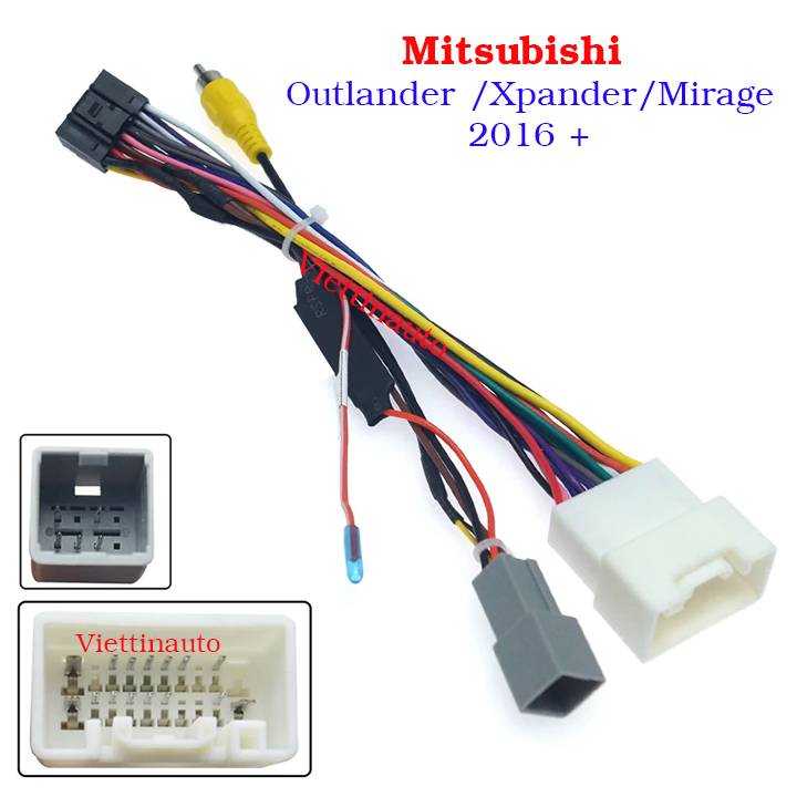 Rắc cắm màn hình Android xe Mitsubishi Xpander, Outlander, Mirage 2016 -2020