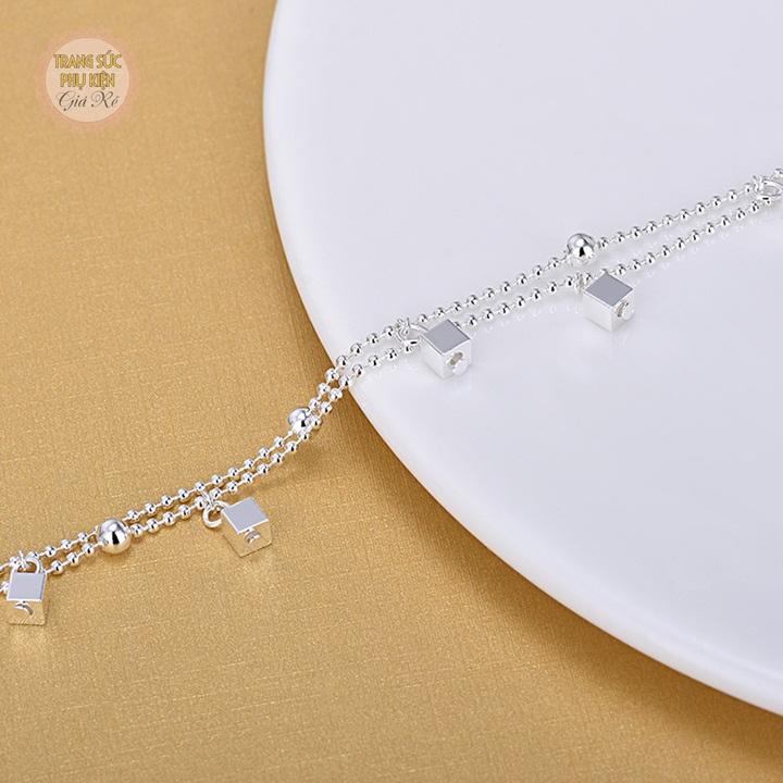 Lắc chân dây đôi hạt vuông LC35