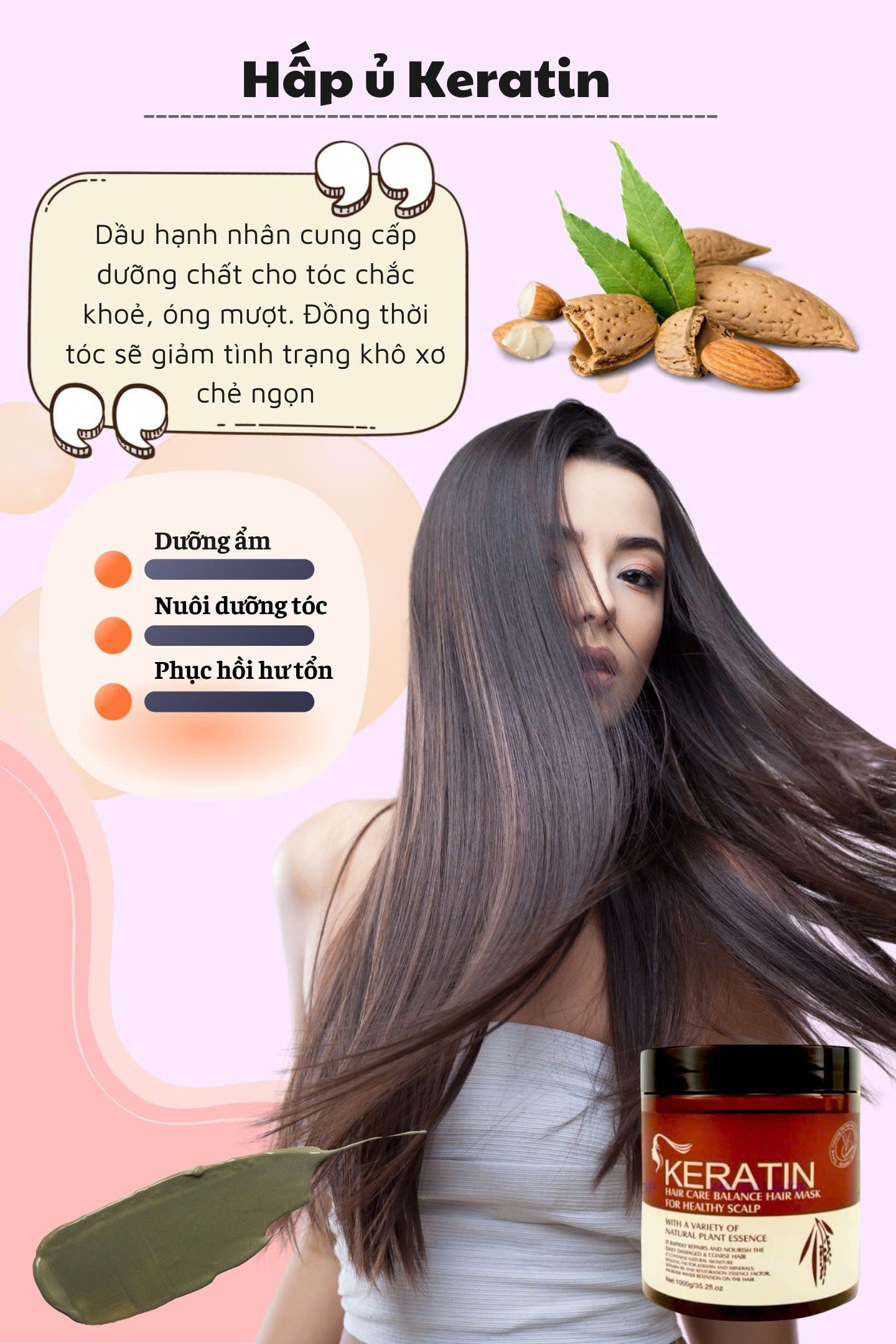 KEM Ủ TÓC KERATIN COLLAGEN HÀN QUỐC 1000ML GỬI RANDOM MÀU