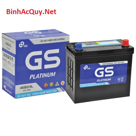 Bình Ắc quy GS MF 46B24L 12V 45AH cho các dòng oto Toyota Corolla, Atlis, oto Honda Avancier, Civic, CRX