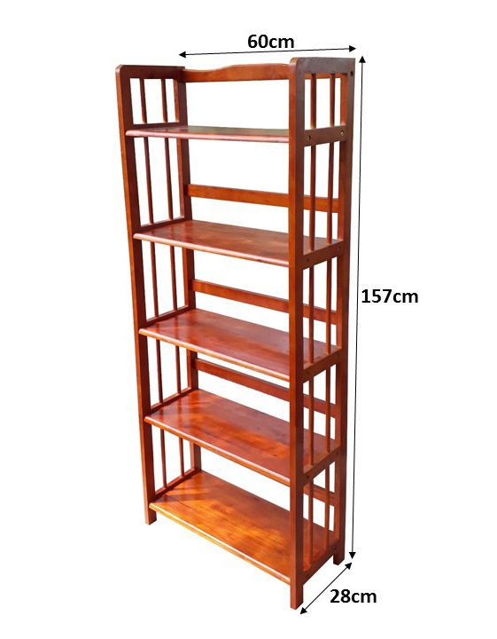 [HCM]Kệ sách 5 tầng rộng 60cm bằng gỗ (Cánh gián)