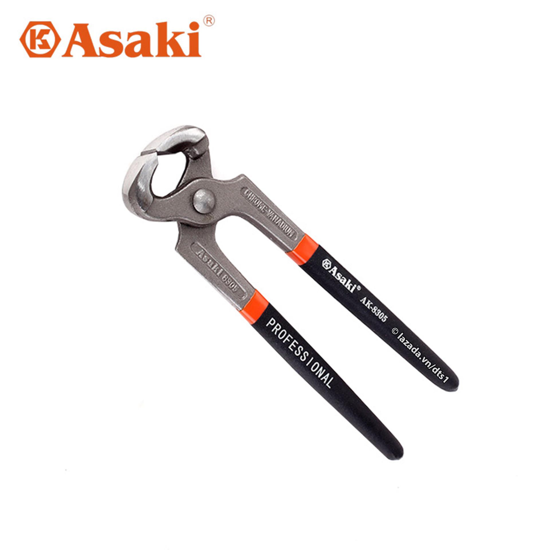 Kìm cắt,  kìm nhổ đinh - Kìm càng cua đầu lớn Asaki AK-8305 8inch/200mm
