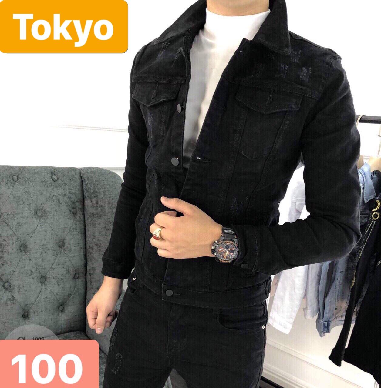 ÁO KHOÁC JEAN NAM CHẤT BÒ ĐEN THU ĐÔNG HÀNG HOT HIỆN NAY 2021 - TOKYO FASHION