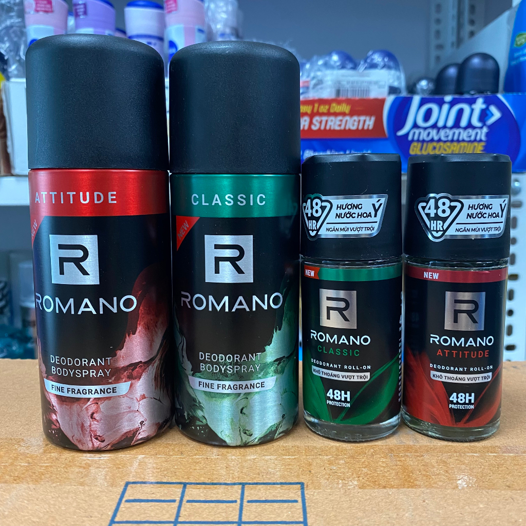 Romano Deodorant Bodyspray 150ml Classic - Attitude Romano Deodorant Roll-on 50ml
