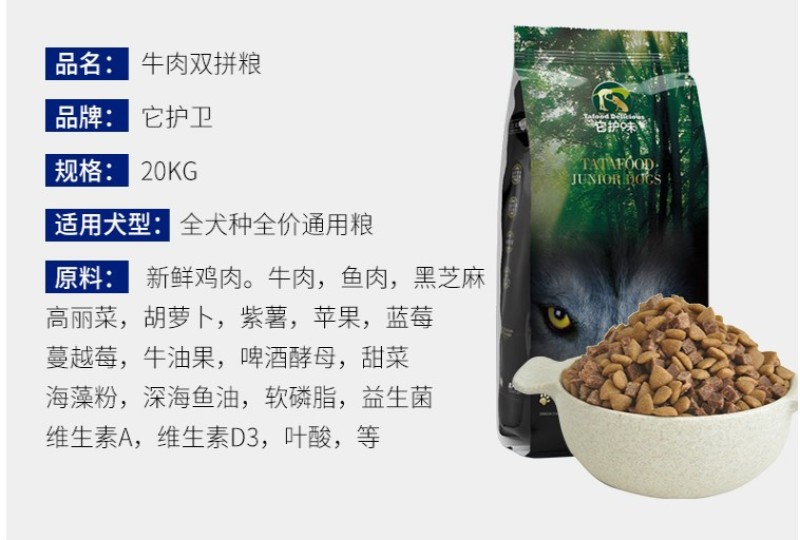 Thức ăn cao cấp Tatafood cho chó bao nguyên 2.5kg
