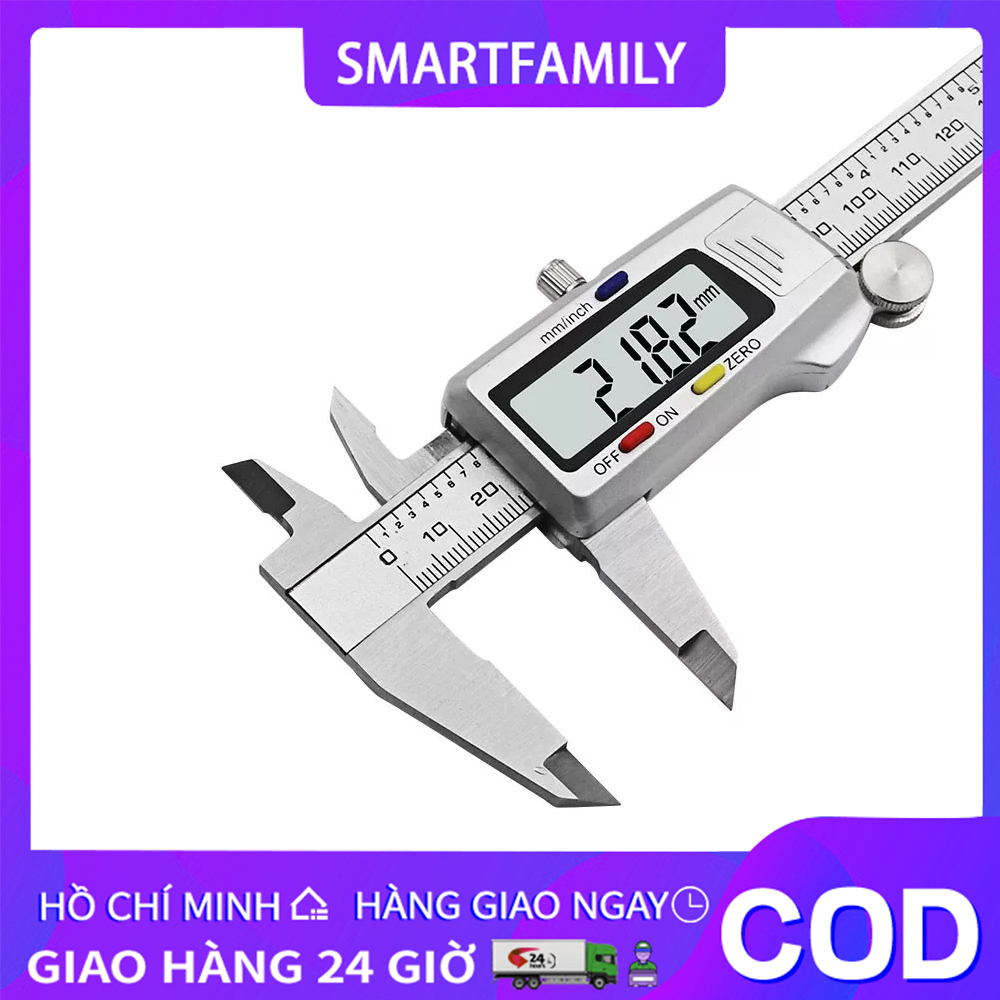 Thước kẹp điện tử 150mm thép hợp kim không rỉ màn hình LCD