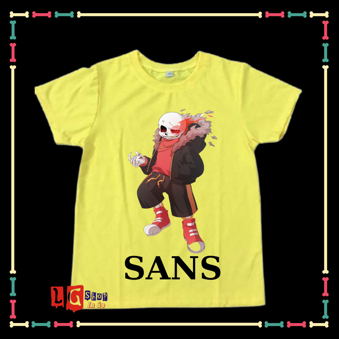 ÁO BIỆT ĐỘI GANGSTER- ÁO THUN HOT GAME  UNDERTALE SANS CHIBI SIÊU CUTE CHO BÉ TRAI BÉ GÁI