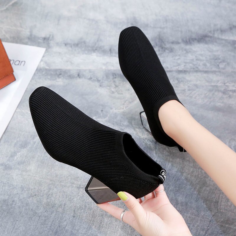 Bốt len ,bốt sợi ,giày cao gót cổ thấp