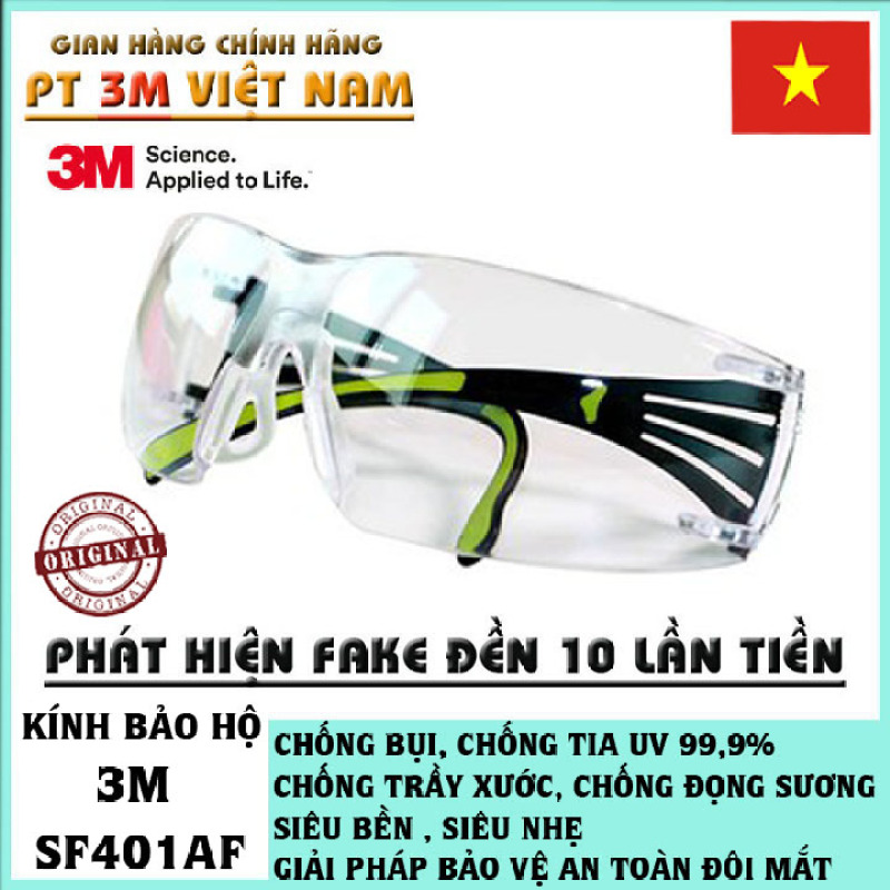 Giá bán Kính bảo hộ 3M SF401AF kính chống bụi chống tia UV chống đọng sương chống trầy xước (màu trắng)