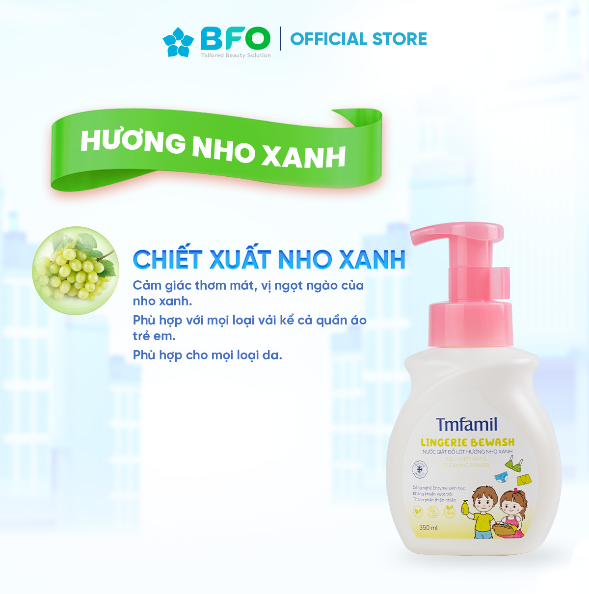 Nước Giặt Đồ Lót Chuyên Dụng Bewash Kháng Khuẩn Dung Tích 350ml