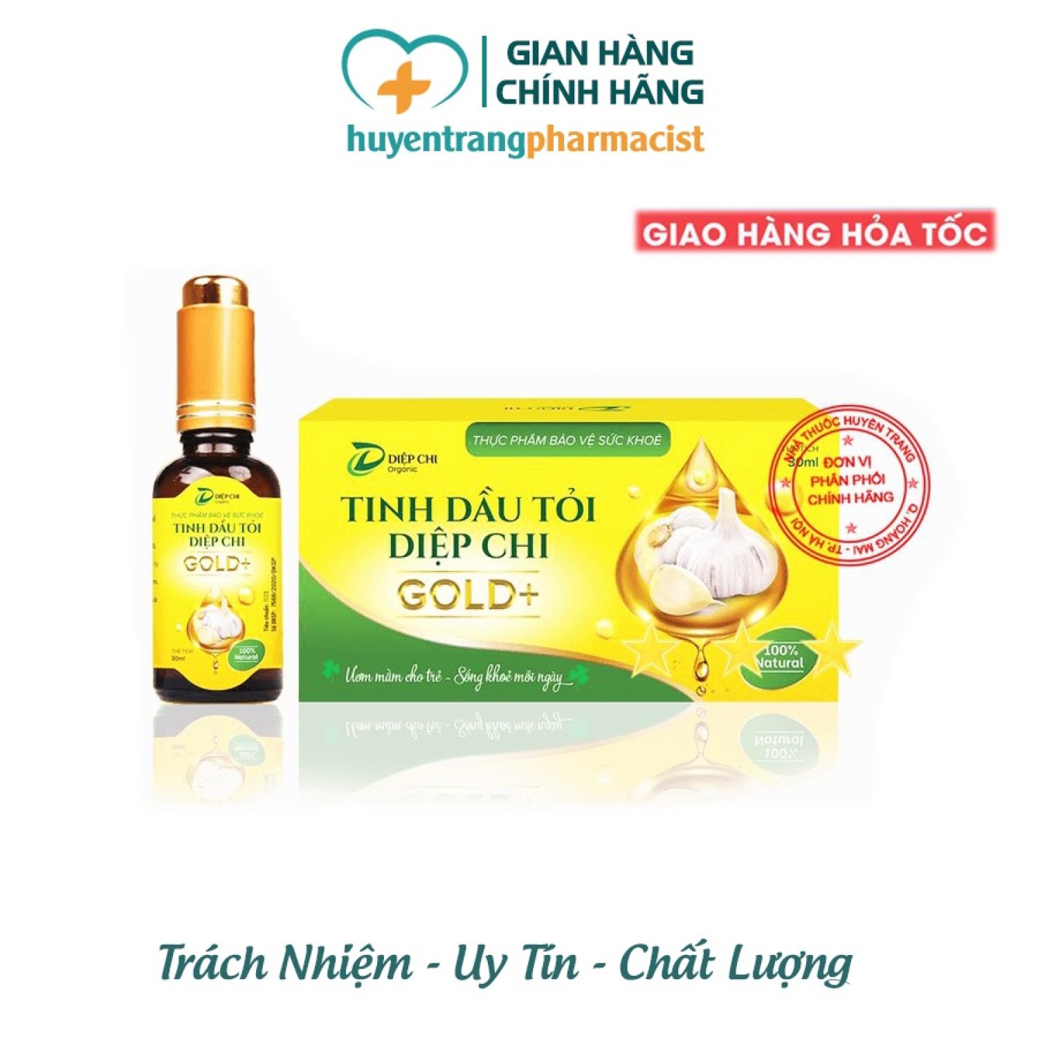 Dầu Tỏi Diệp Chi Gold+ Hỗ trợ Tăng Sức Đề Kháng, giảm triệu chứng Cảm Cúm
