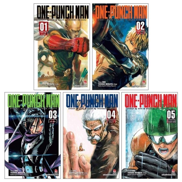 Truyện tranh - Combo One-Punch Man: Tập 1 + Tập 2 + Tập 3 + Tập 4 + Tập 5 (Tái Bản 2019) (Bộ 5 Tập)