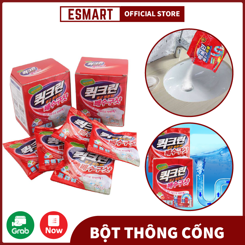 Hộp 5 Gói Bột Thông Cống Bồn Rửa Mặt, Bồn Cầu Siêu Thần Thánh