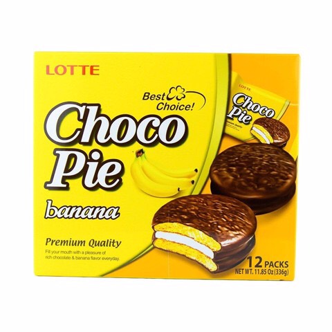 Bánh Chocopie Lotte Chuối - Hộp 12 bánh