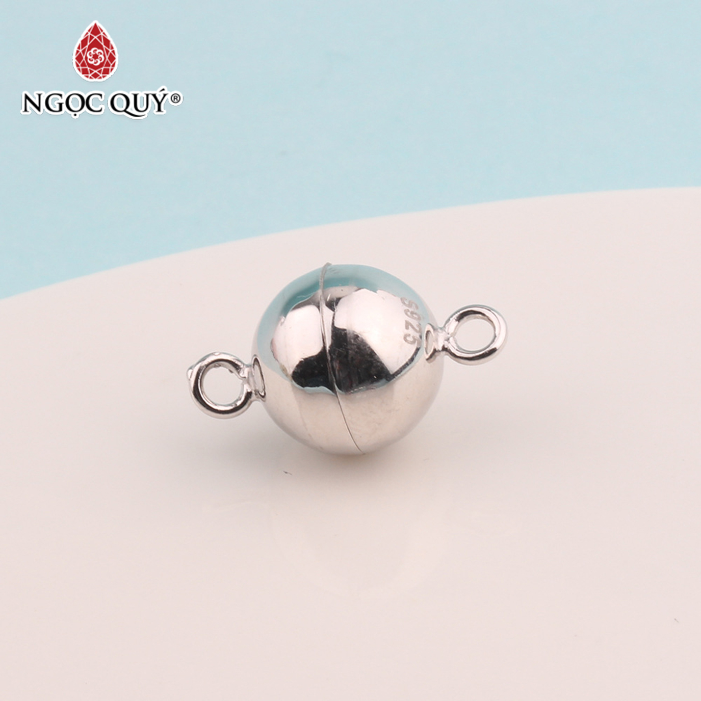 Charm bạc nam châm bạc tròn treo - Ngọc Qúy Gemstones