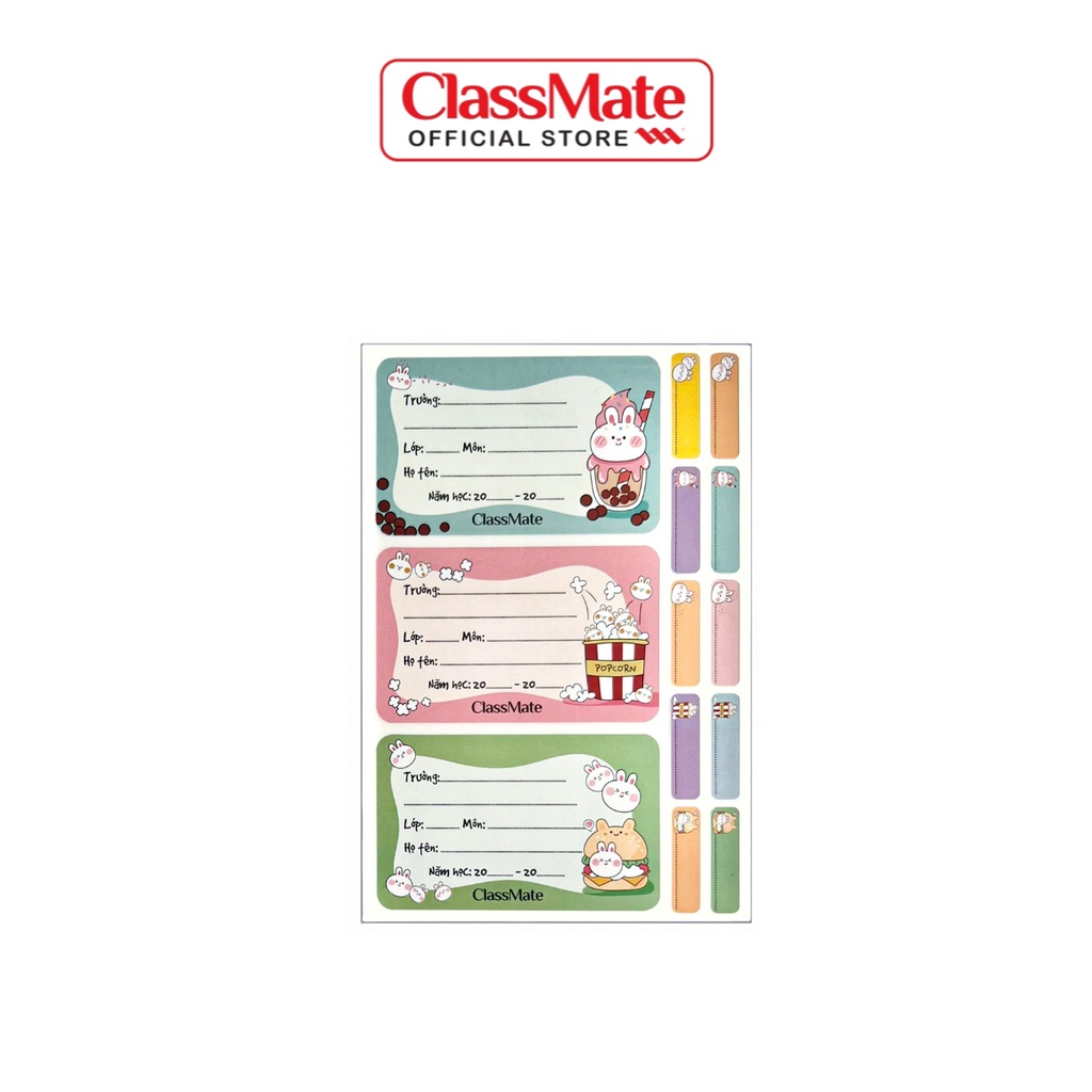 Nhãn Vở Có Keo Dán Sẵn CLASSMATE Rabbit 15 Cái/Túi CL-NT230