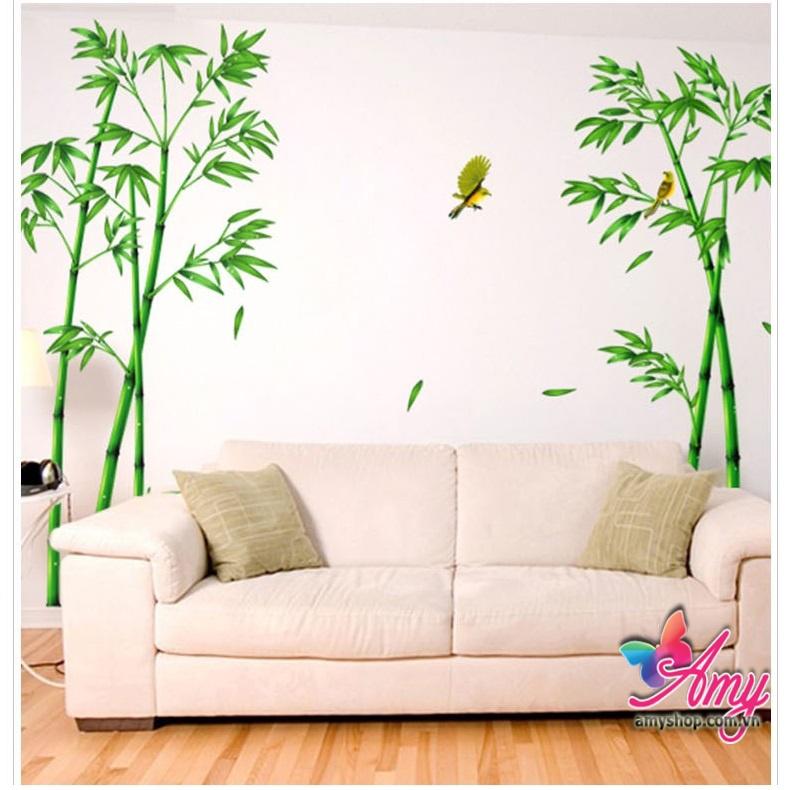 Decal dán tường cây trúc 2 bên