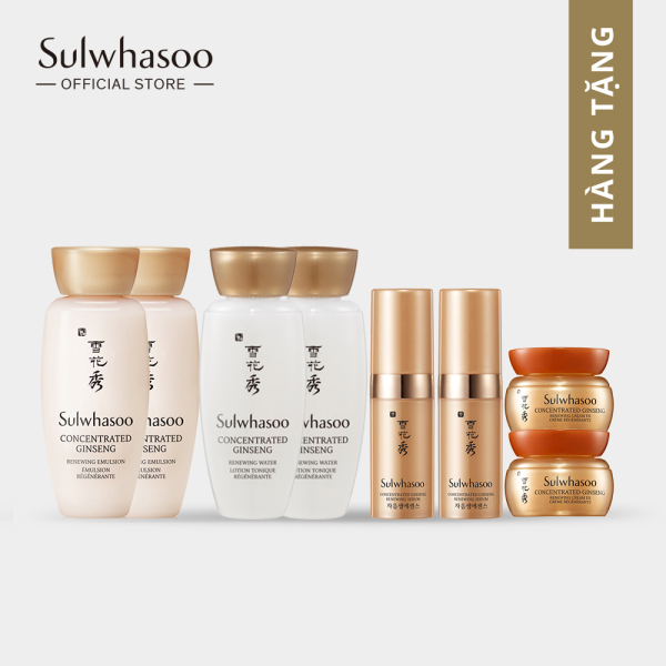 [HB Gift - Quà Tặng Không Bán] Bộ dưỡng da nhân sâm ngăn ngừa lão hóa Sulwhasoo Concentrated Ginseng Renewing 4 bước giá rẻ