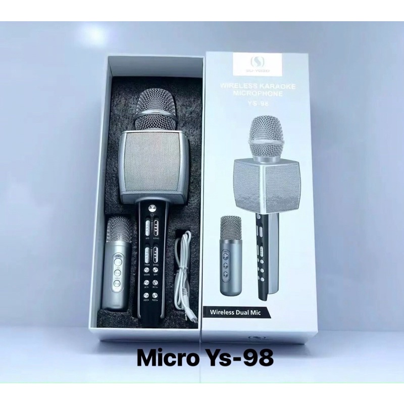 Micro karaoke kèm 2 mic kèm loa bluetooth Ys98