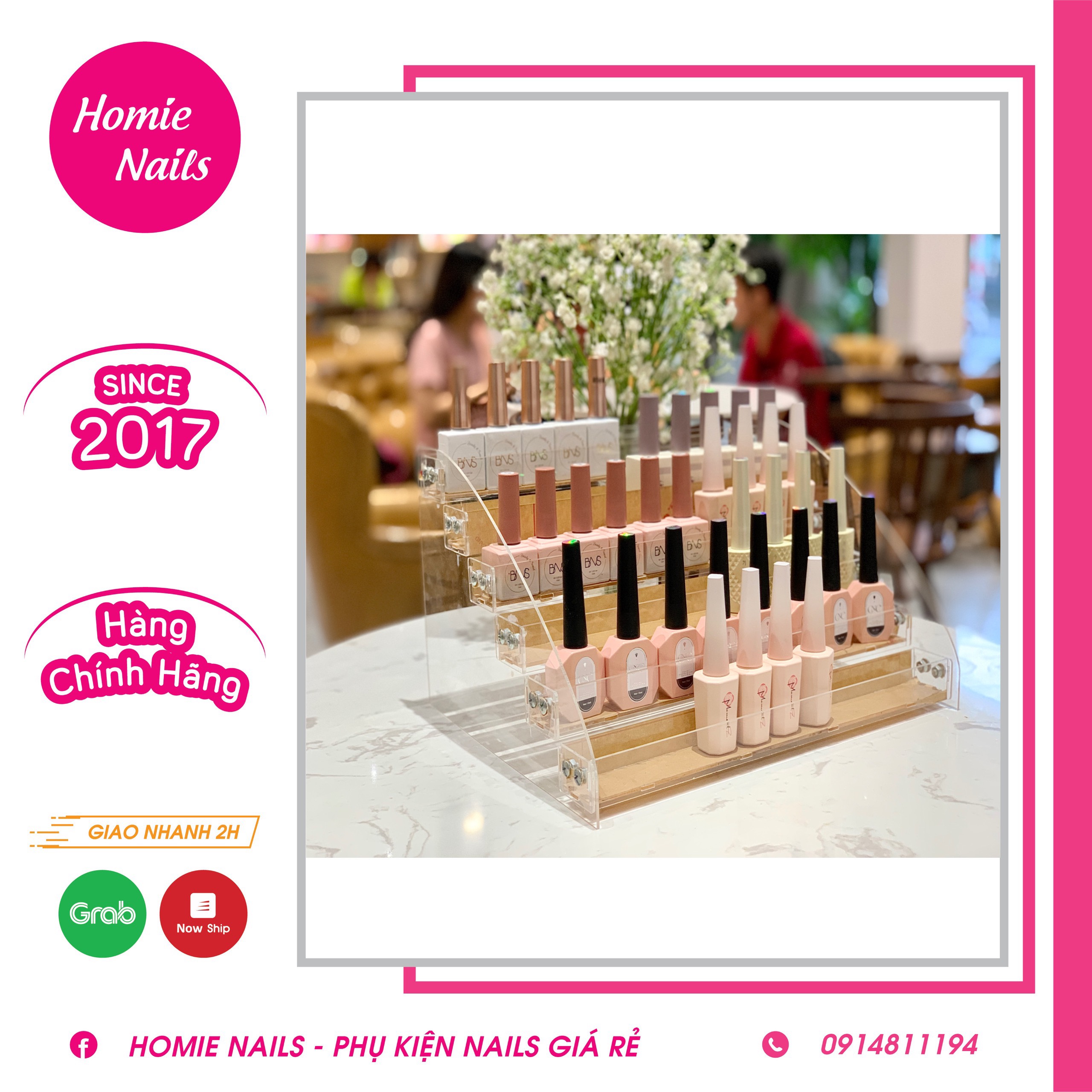 Kệ mica trưng bày sơn 6 tầng