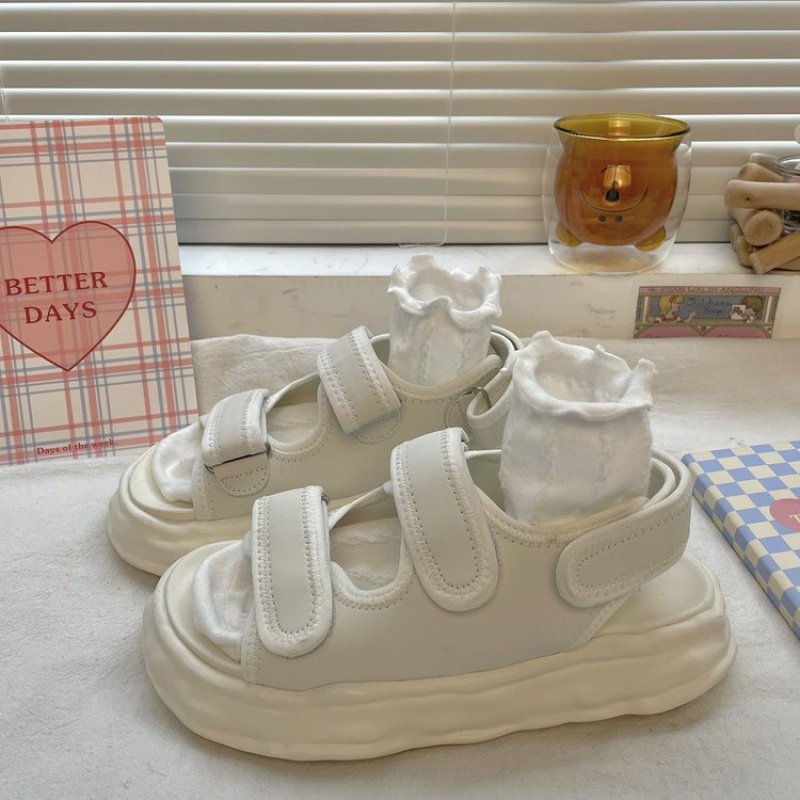 Sandal Đế Xuồng 3-5cm Quai Dán Trẻ Trung Cá Tính