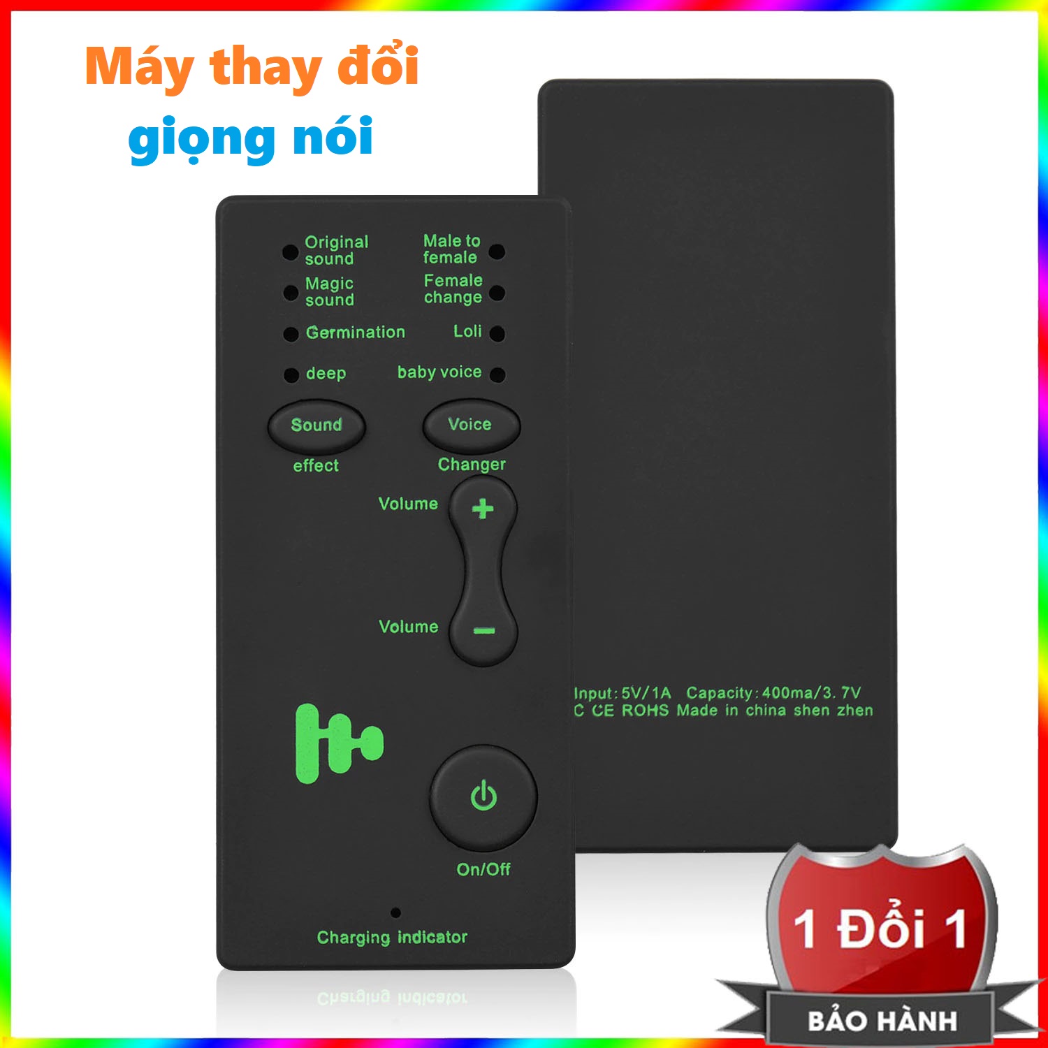 Máy thay đổi giọng nói cho nam nữ với 7 kiểu giọng khác nhau - Thiết bị thay đổi giọng nói M1 cho điện thoại, máy tính, laptop, máy tính bảng