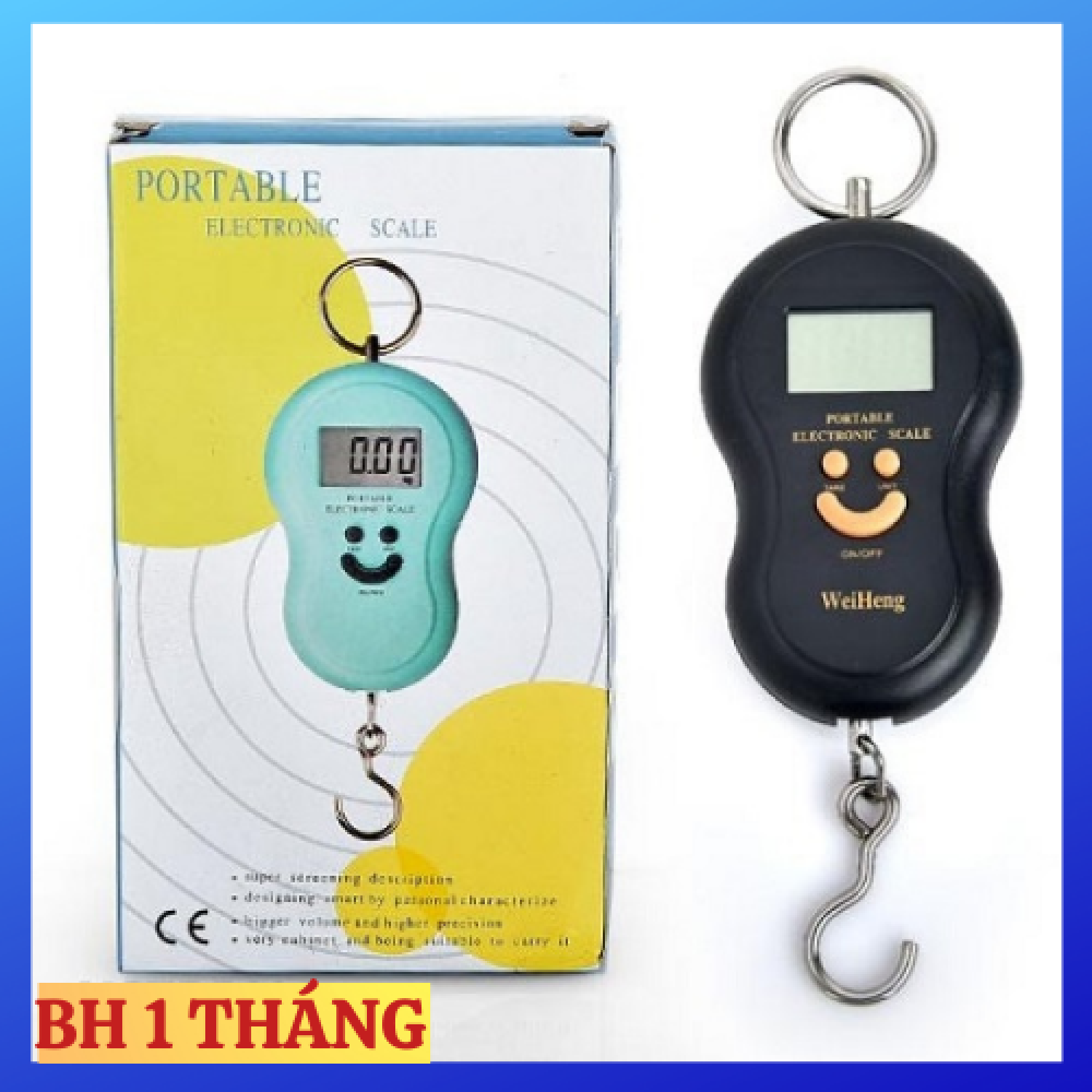 Cân điện tử cầm tay, cân đi chợ, cân điện tử mini bỏ túi, cân điện tử hành lý cầm tay, cân hình mặt cười 40kg
