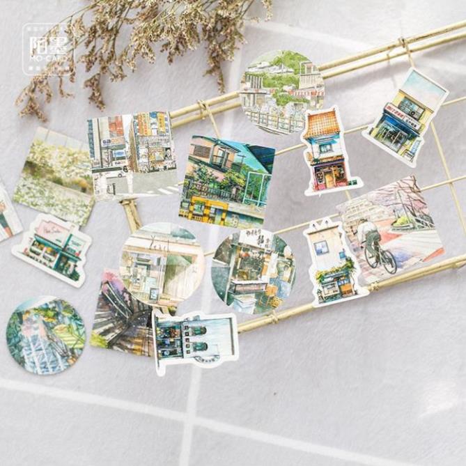 Set 45 sticker dán trang trí họa tiết xinh xắn E89