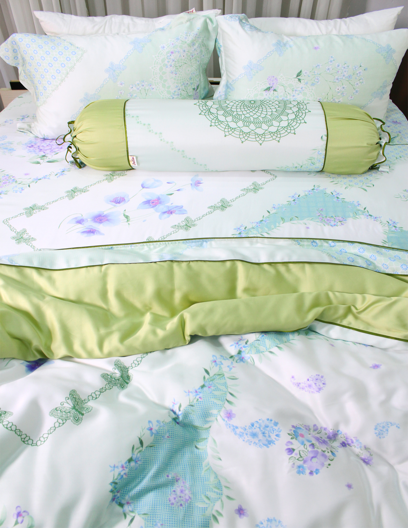 Bộ vỏ chăn ga gối 5 món lụa tencel Hàn Julia 876BM18