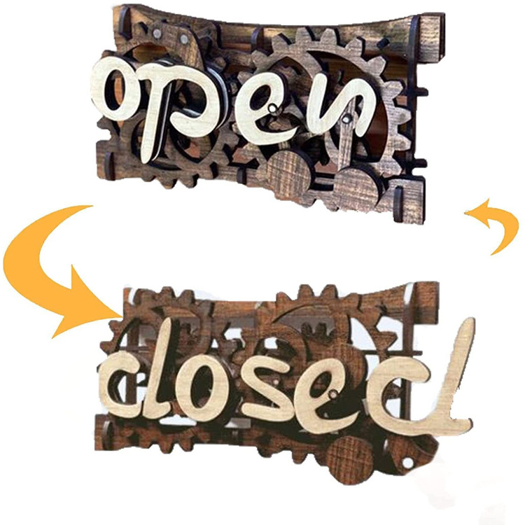 Biển Close Open Bánh Răng Chuyển Trạng Thái Độc Đáo
