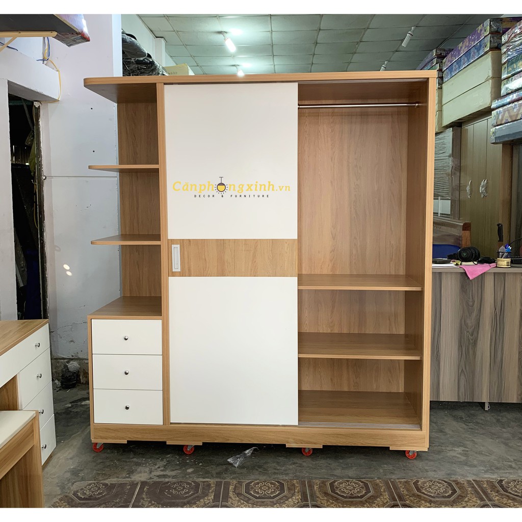 Tủ áo cửa lùa có kệ gỗ MDF CPX-T09