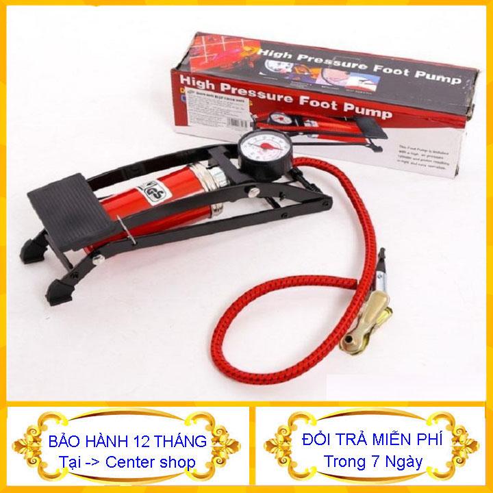 Bơm hơi đạp chân mini cho lốp ÔTÔ, bơm hơi xe đạp, bơm hơi xe máy, bơm bóng đa năng và tiện dụng, bộ bơm hơi xe - center shop