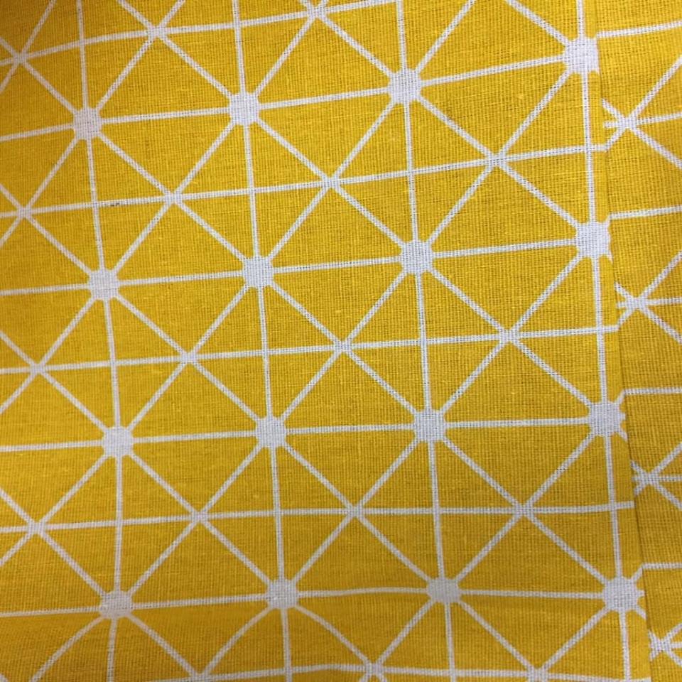 [HCM]VẢI BỐ/VẢI CANVAS HỌA TIẾT Ô CỜ VÀNG