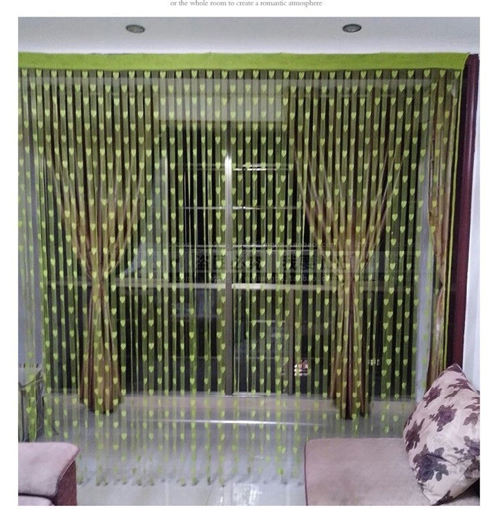 Rèm cửa dệt chỉ hình trái tim 3m x 3m