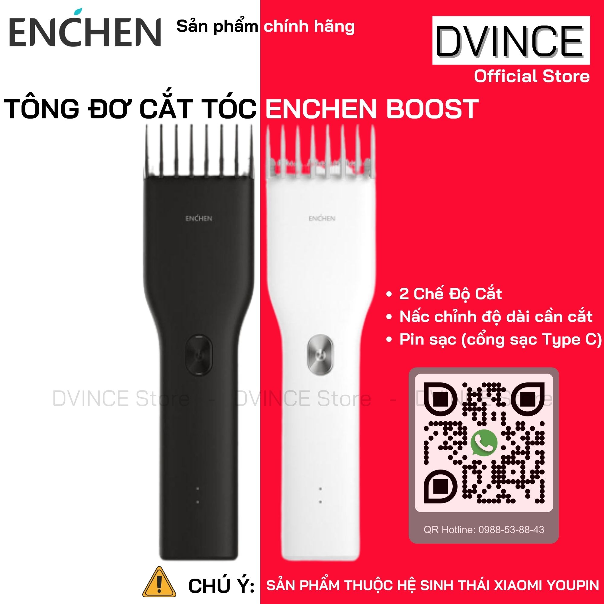 Tông đơ cắt tóc Enchen Boost (Xiaomi phân phối) - DVINCE Store