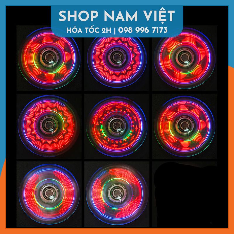 Con Quay Đèn Led Spinner Trong Suốt