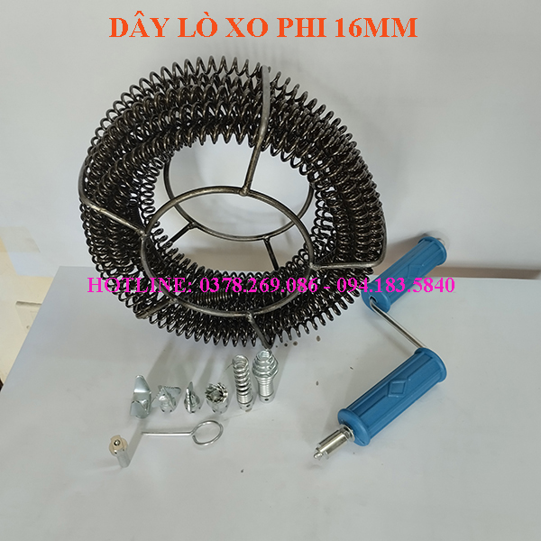 Dây thông cống lò xo Phi 16 dài 15m dùng máy khoan💰FREESHIP💰